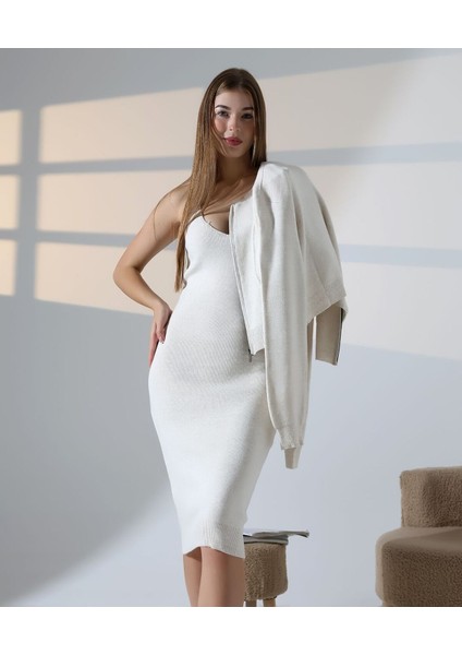 Doğal Aura Fermuarlı Hırka Elbise Takım fiyatları