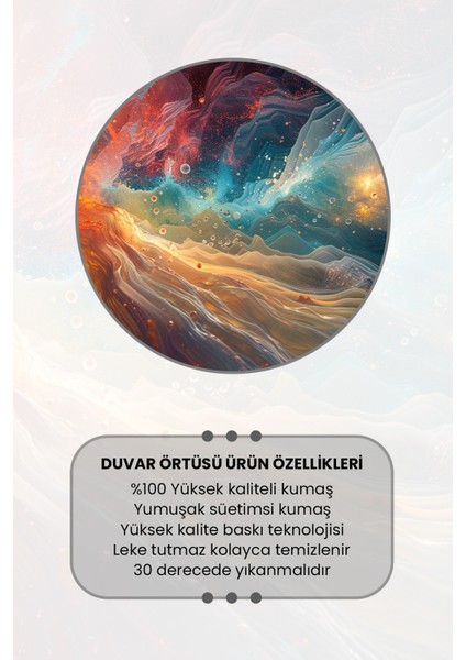 Kozmik Renkler Desenli Duvar Halısı Duvar Örtüsü Tapestry Süet Dokulu Kumaş fırsatları