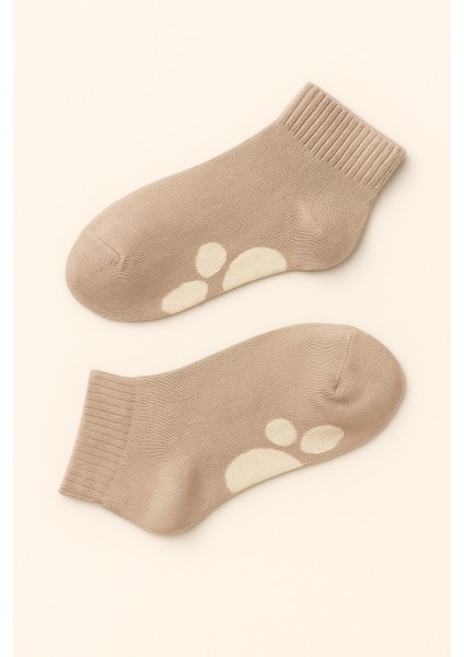 Çocuk Pati Baskılı Step Çorap Kahverengi