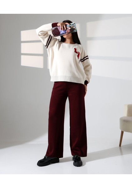 Baskılı Bisiklet Yaka Triko Takım modelleri