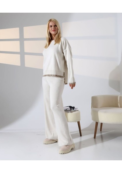 Modern Dokunuş Çizgi Detay Triko Takım fiyatları