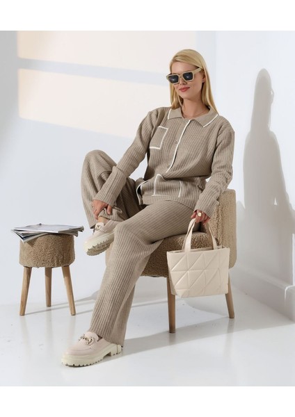 Biye Detaylı Cepli Hırka Triko Takım fırsatları