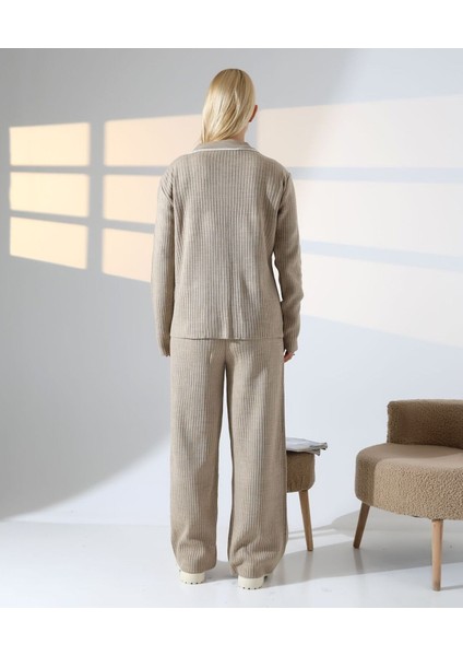 Biye Detaylı Cepli Hırka Triko Takım indirimleri