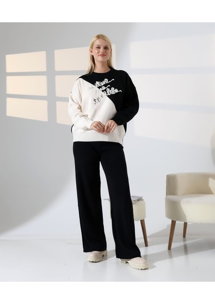 Renk Bloklu Triko Takım modelleri