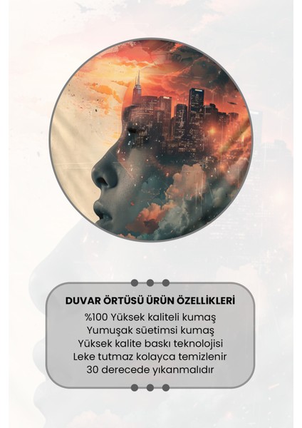 Şehir ve Insan Desenli Duvar Halısı Duvar Örtüsü Tapestry Süet Dokulu Kumaş fırsatları