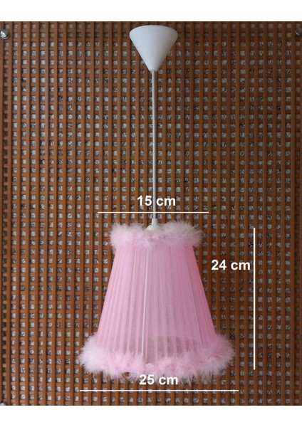 Pembe Organze Avize M-70 Yatak Odası Çocuk Odası Genç ve Bebek Odası Avize Aydınlatma Sarkıt fiyatları