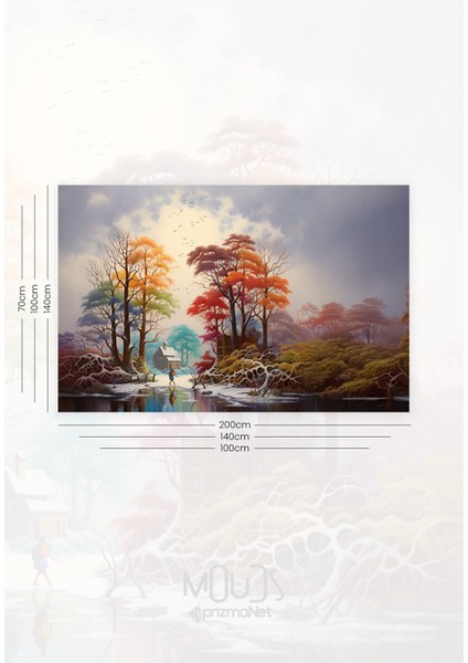 Kış Sonu Desenli Duvar Halısı Duvar Örtüsü Tapestry Süet Dokulu Kumaş fiyatları