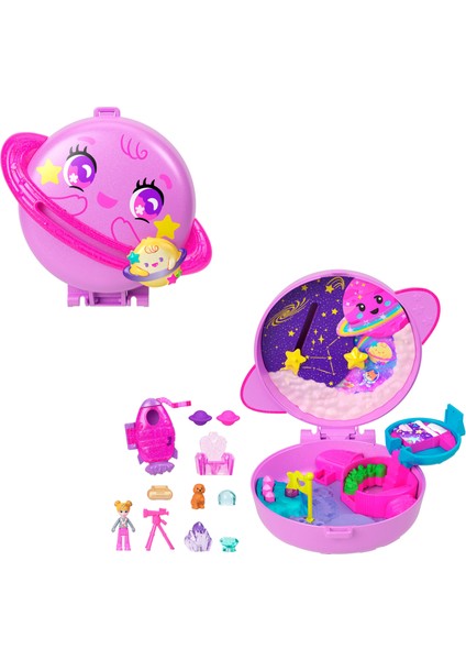 ™ Polly Gezegeni™ Mini Oyun Seti, 1 Mikro Bebek ve Yavru Köpek Figürü, Temaya Uygun Aksesuarların Yer Aldığı Taşınabilir Oyuncak JCB18