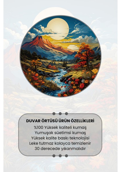 Pastel Dağ Manzarası Desenli Duvar Halısı Duvar Örtüsü Tapestry Süet Dokulu Kumaş fırsatları
