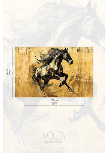 Altın At Desenli Duvar Halısı Duvar Örtüsü Tapestry Süet Dokulu Kumaş fiyatları