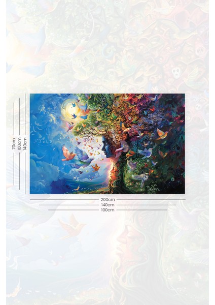 Doğanın Renkli Rüyası Desenli Duvar Halısı Duvar Örtüsü Tapestry Süet Dokulu Kumaş fiyatları