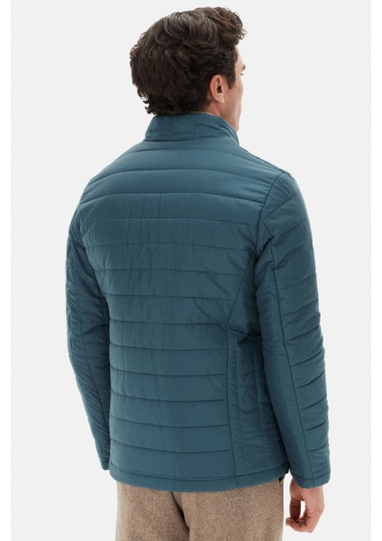 Ds Damat Slim Fit Yeşil Rüzgar Geçirmez Elyaf Dolgulu Şişme Mont 3HF07ORT04262