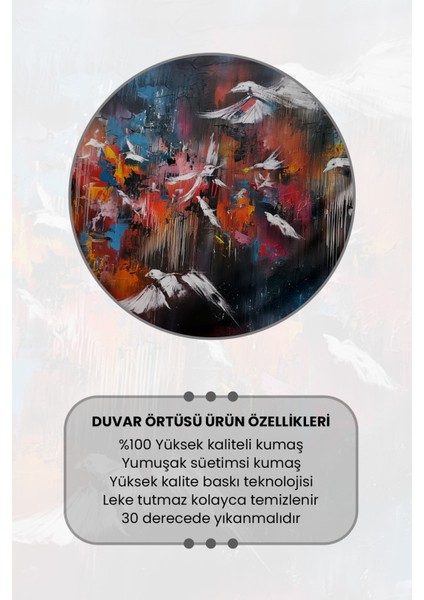 Kuşların Dansı Desenli Duvar Halısı Duvar Örtüsü Tapestry Süet Dokulu Kumaş fırsatları