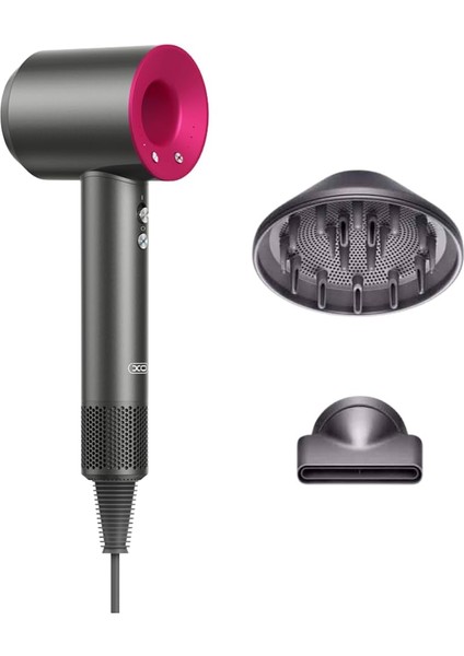 Profesyonel Saç Kurutma Makinesi – 1600W Güçlü Motor, 3 Hız Ayarı, 4 Sıcaklık Ayarı, Mıknatıslı Başlık, Hafif ve Taşınabilir Ergonomik Tasarım, 11000RPM, CF28, Siyah