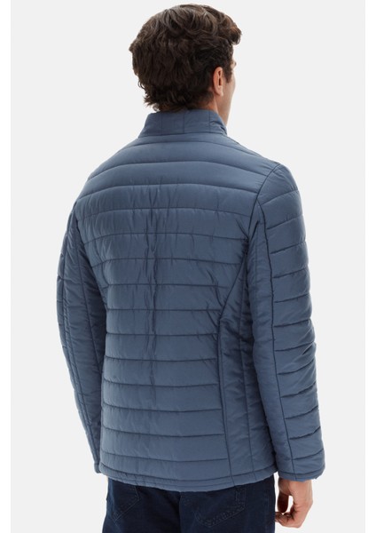 Ds Damat Slim Fit Mavi Rüzgar Geçirmez Elyaf Dolgulu Şişme Mont 3HF07ORT04262