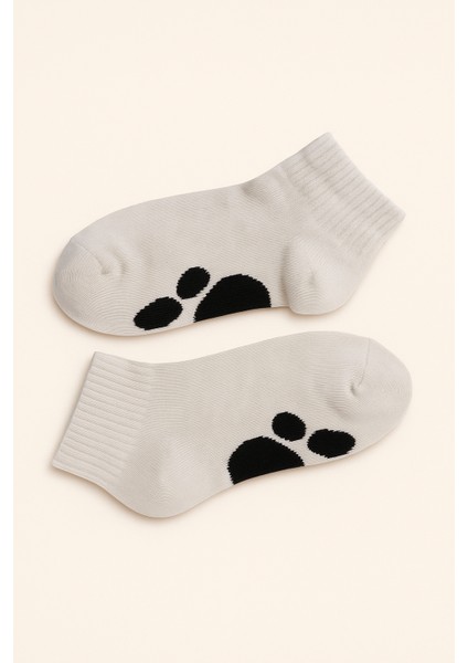 Çocuk Pati Baskılı Step Çorap Gri