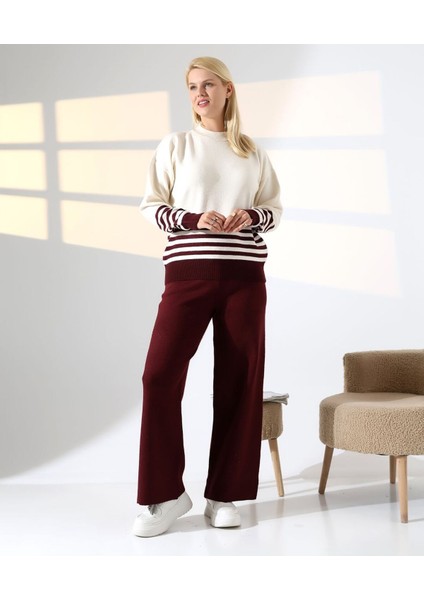 Asil Çizgili ve Düz Renk Triko Takım