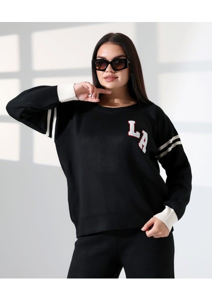 Baskılı Bisiklet Yaka Triko Takım modelleri