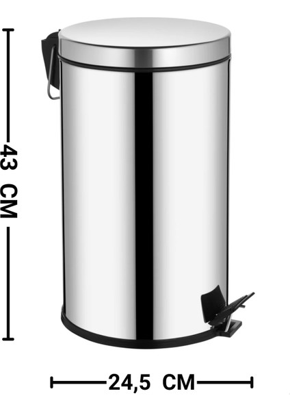 2'li Banyo Seti Paslanmaz Pedallı Metal 16 Lt Çöp Kovası Wc Klozet Tuvalet Fırça Seti Banyo Çöp Kova fiyatları
