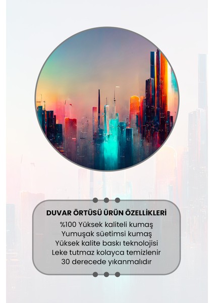 Neon Şehir Manzarası Desenli Duvar Halısı Duvar Örtüsü Tapestry Süet Dokulu Kumaş modelleri