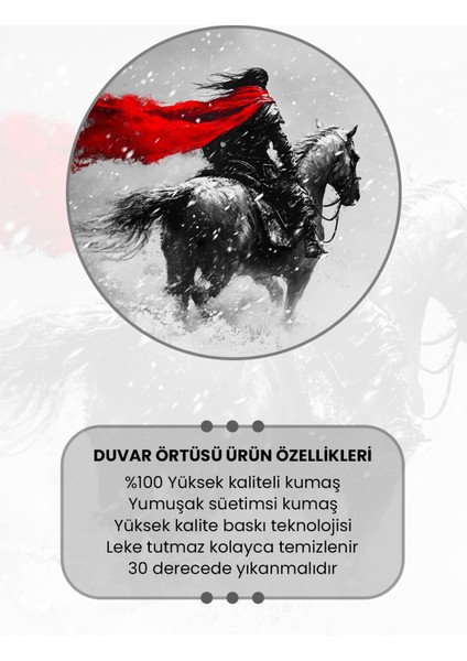 Pelerinli Savaşçı Desenli Duvar Halısı Duvar Örtüsü Tapestry Süet Dokulu Kumaş modelleri