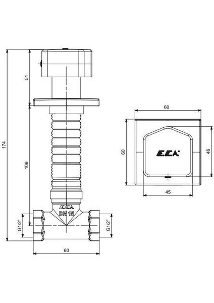 Eca Royal Ankastre Ara Kesme Valfi (G 1/2") 102151026 fiyatları