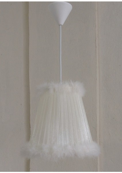 Krem Organze Avize M-69 Yatak Odası Çocuk Odası Genç ve Bebek Odası Avize Aydınlatma Sarkıt