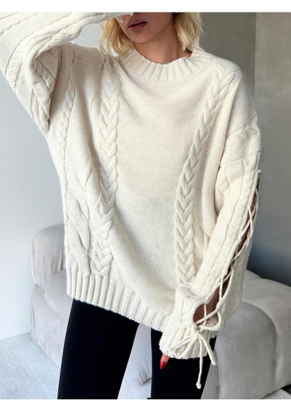 Ip Detaylı Desenli Triko Kazak fiyatları