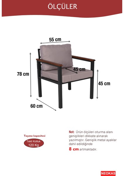 Bahce Mobilyası, Modern Balkon Mobilyası, Kafe Oturma Takımı, Teras Koltugu, 1 Tekli Koltuk fırsatları