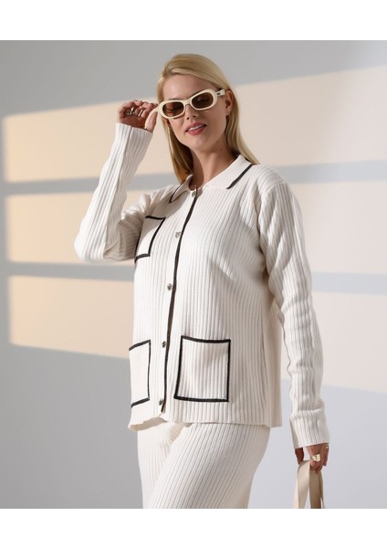 Biye Detaylı Cepli Hırka Triko Takım fiyatları