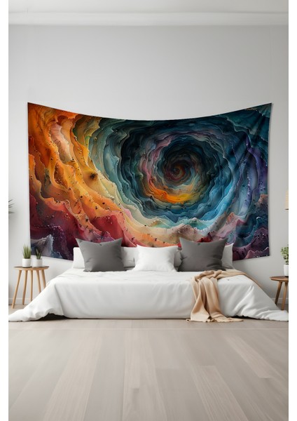 Renkli Spiral Desenli Duvar Halısı Duvar Örtüsü Tapestry Süet Dokulu Kumaş fiyatları