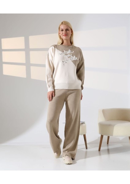 Renk Bloklu Triko Takım