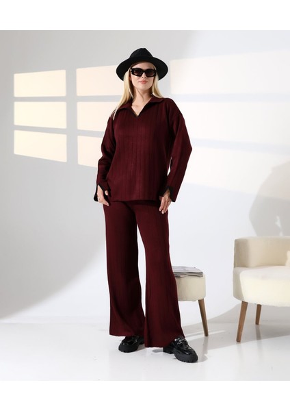 Kol ve Yaka Detay Fitilli Triko Takım fırsatları