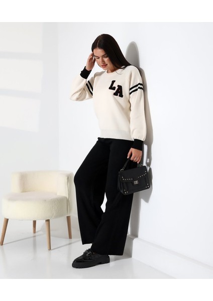 Baskılı Bisiklet Yaka Triko Takım modelleri