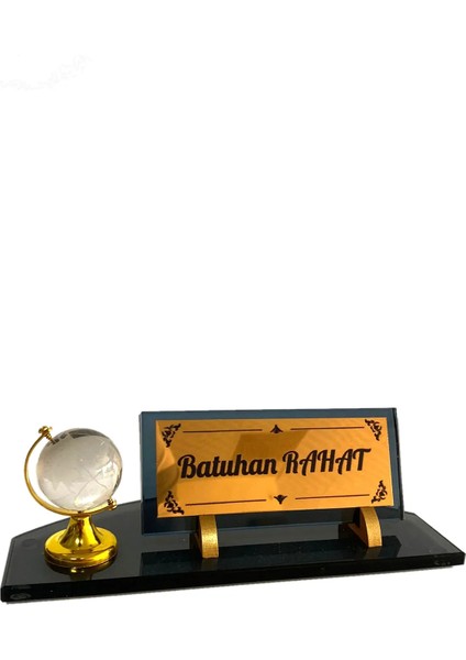 Kristal Isimlik Dünyalı Ofis Hediyesi Masa Isimliği C5