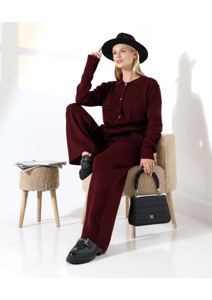 Biye Detaylı Cepli Hırka Triko Takım fiyatları