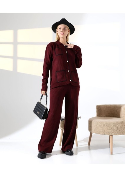 Biye Detaylı Cepli Hırka Triko Takım fırsatları