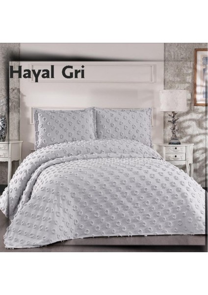 Çapa Home Şönil Yatak Örtüsü / Çeyizlik / Günlük Kullanıma Uygun/ 3 Parça Yatak Örtüsü Hayal