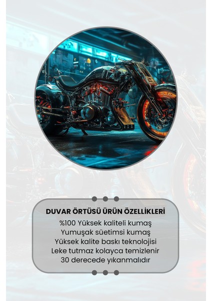 Neon Işıklı Motosiklet Desenli Duvar Halısı Duvar Örtüsü Tapestry Süet Dokulu Kumaş modelleri