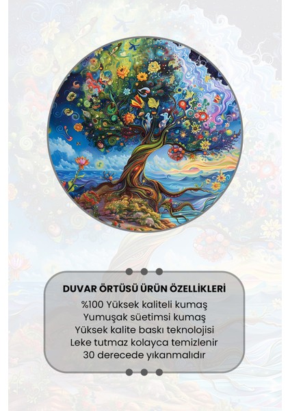 Kozmik Yaşam Ağacı Desenli Duvar Halısı Duvar Örtüsü Tapestry Süet Dokulu Kumaş modelleri