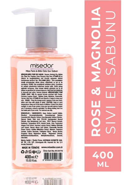 Missfemi Lavanta ve Argan Kokulu Bitki Özlü Sıvı Sabun 400 ml – pH 5.5, Cildi Nazikçe Temizleyen Formül modelleri