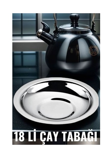 18 Li Metal Çay Tabağı Veneta Design Seti