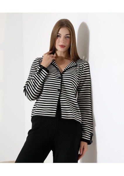 Çizgili Polo Yaka Kadın Triko Takım fırsatları