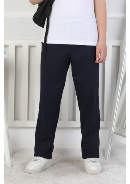 Kız Çocuk Beli Lastikli ve Kordonlu Likralı Okul Pantolonu 10-15 Yaş 12279