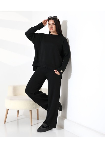 Rahat Kalıp Kol Detaylı Triko Takım fırsatları