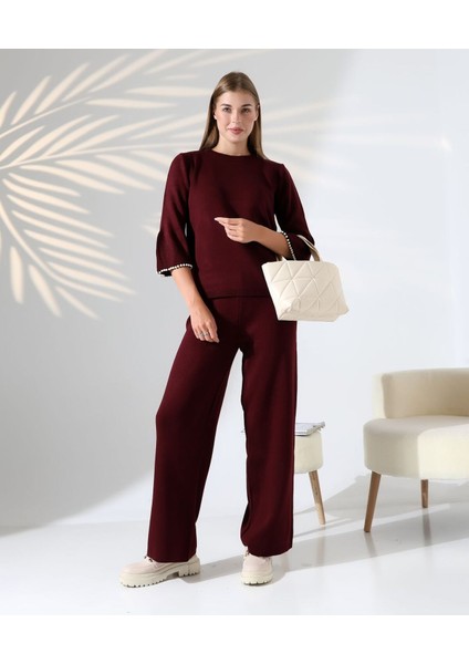 Inci Volanlı Kol Detaylı Triko Takım