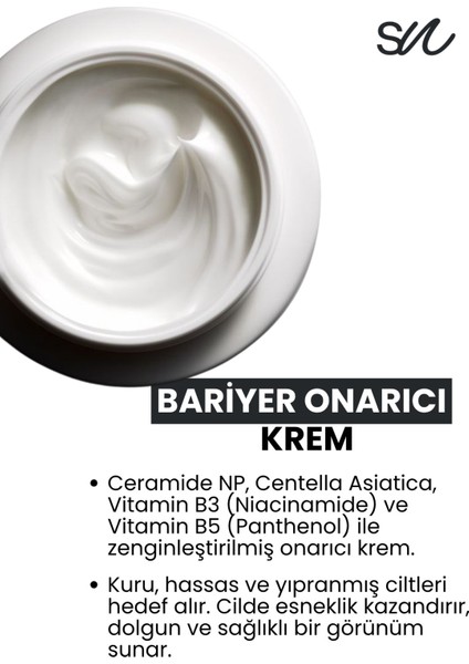 Cilt Bariyeri Onarıcı ve Güçlendirici Nemlendirici Krem 50 ml – Hyaluronik Asit, Ceramide NP, B3 ve B5 Vitaminleri, Tüm Cilt Tipleri İçin Yüz, Boyun, Dekolte