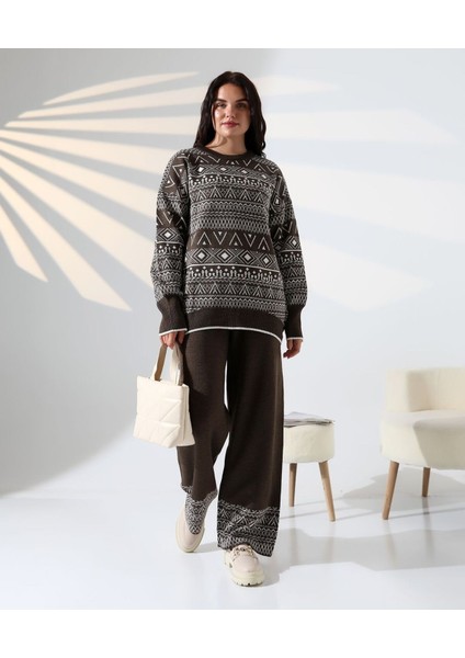 Jakarlı Oversize Alt-Üst Triko Takım fiyatları