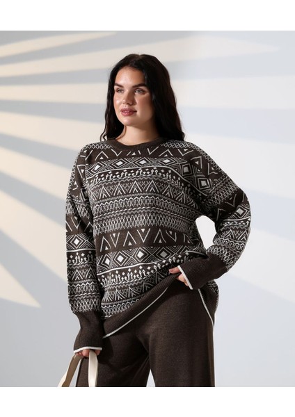 Jakarlı Oversize Alt-Üst Triko Takım modelleri