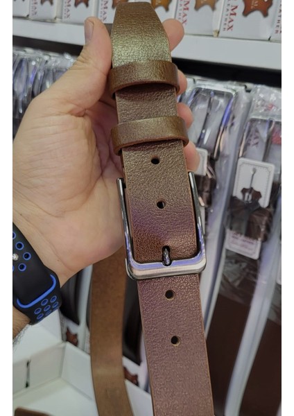 2 Adet 100 % Hakiki Deri Siyah ve Açık Kahverengi Erkek Kumaş Kemer 3.4 cm fırsatları